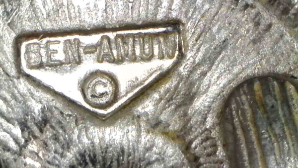 Ben Amun Silver Tone Round Medallion Clip Earrings Vintage