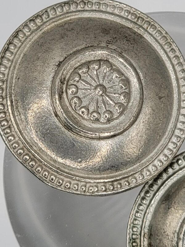 Ben Amun Silver Tone Round Medallion Clip Earrings Vintage
