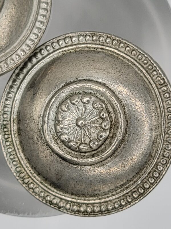 Ben Amun Silver Tone Round Medallion Clip Earrings Vintage