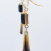 Carolee Luxe Black Amber Crystal Drop Earrings Gold Tone