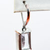 Clear Rectangular Crystal Silver Tone Dangle Earrings