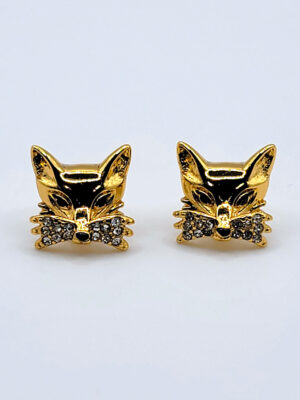 Kate Spade So Foxy Gold Crystal Fox Stud Earrings