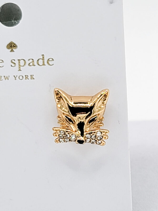 Kate Spade So Foxy Gold Crystal Fox Stud Earrings