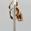 EAR-00019 (12) Peach Faceted Stone Leverback Earrings with Loose Clasp