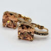 EAR-00019 (13) Peach Faceted Stone Leverback Earrings with Loose Clasp
