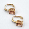 EAR-00019 (4) Peach Faceted Stone Leverback Earrings with Loose Clasp