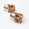 EAR-00019 (5) Peach Faceted Stone Leverback Earrings with Loose Clasp