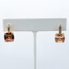 EAR-00019 (6) Peach Faceted Stone Leverback Earrings with Loose Clasp