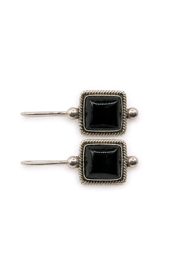 Vintage ATI Mexico 925 Black Onyx Dangle Earrings