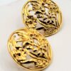 Monet Gold-Tone Openwork Floral Round Stud Earrings