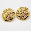 Monet Gold-Tone Openwork Floral Round Stud Earrings