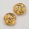 Monet Gold-Tone Openwork Floral Round Stud Earrings