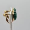 EAR-00024 (5) Green Intaglio-Style Gold-Tone Screw-Back Earrings