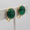 EAR-00024 (6) Green Intaglio-Style Gold-Tone Screw-Back Earrings