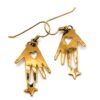 Vintage Wild Bryde Gold Tone Hand Star Dangle Earrings