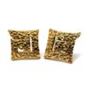 Vintage Crown Trifari Gold Tone Textured Square Clip Earrings Vintage Crown Trifari Gold Tone Textured Square Clip Earrings