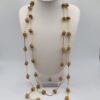 JEWST-00005 (6) Vintage Trifari Gold Tone Spiral Bead Two Necklace Earrings Set