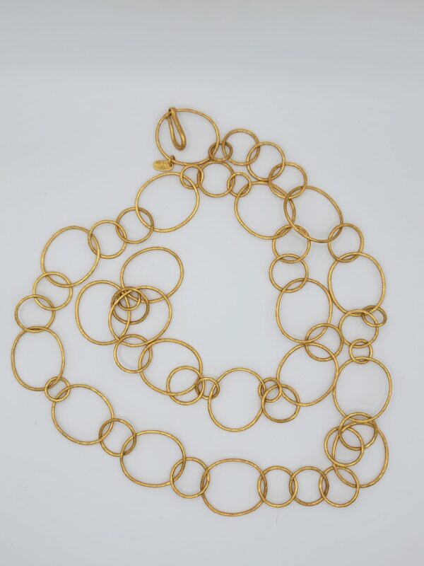 Julie Vos Laguna Gold Open Circle Station Necklace 39 Inch