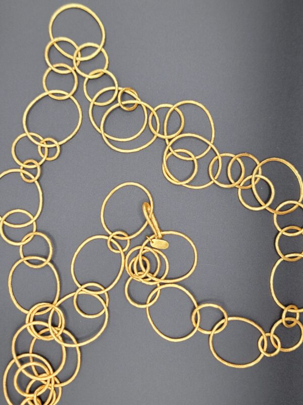 Julie Vos Laguna Gold Open Circle Station Necklace 39 Inch