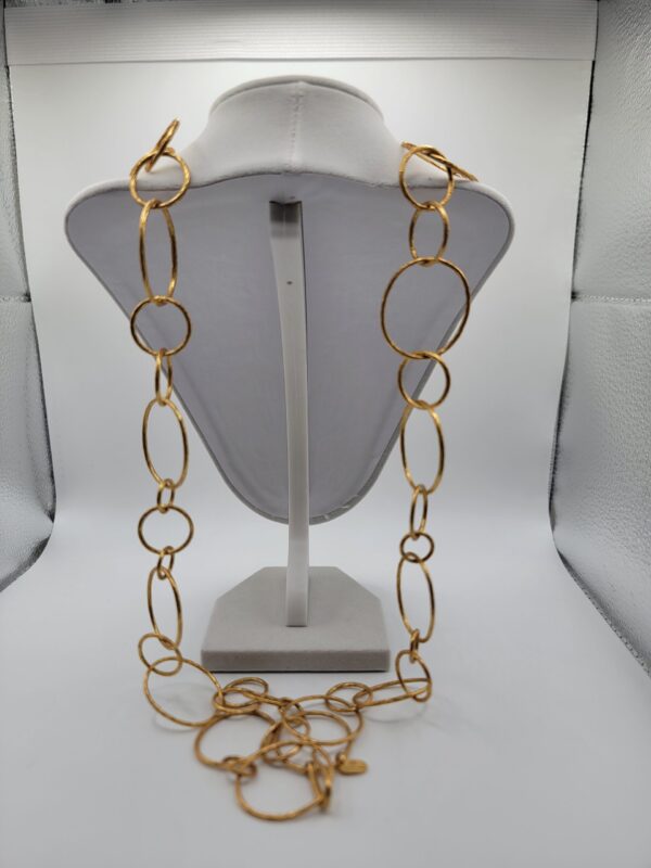Julie Vos Laguna Gold Open Circle Station Necklace 39 Inch