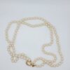 NEC-00006 (10) Vintage Double Strand Faux Pearl Necklace Gold Clasp 23 Inch