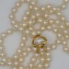 NEC-00006 (15) Vintage Double Strand Faux Pearl Necklace Gold Clasp 23 Inch