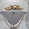 NEC-00006 (5) Vintage Double Strand Faux Pearl Necklace Gold Clasp 23 Inch