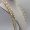 NEC-00006 (8) Vintage Double Strand Faux Pearl Necklace Gold Clasp 23 Inch