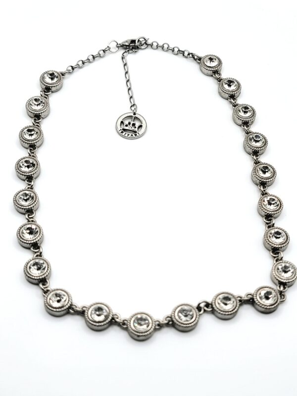 Vintage Crown Trifari Clear Rhinestone Necklace