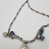 Patricia Locke Silver Tone Swarovski Crystal Drop Necklace 17" Blue Purple Signed