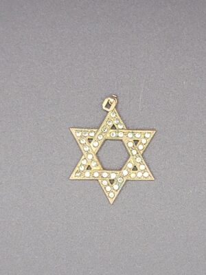 PEN-00004 (1) THEDA 12K Gold-Filled Rhinestone Star of David Pendant