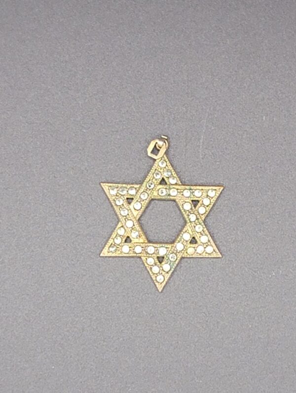 PEN-00004 (1) THEDA 12K Gold-Filled Rhinestone Star of David Pendant