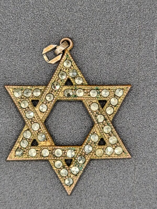 PEN-00004 (2) THEDA 12K Gold-Filled Rhinestone Star of David Pendant