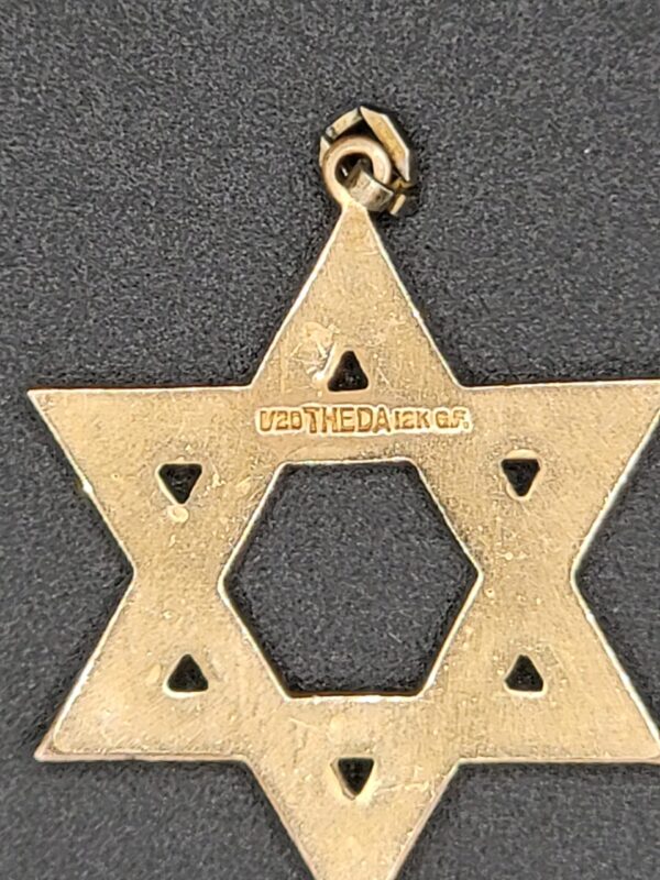 PEN-00004 (4) THEDA 12K Gold-Filled Rhinestone Star of David Pendant