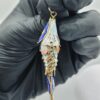 PEN-00007 (3) Blue Enamel Articulated Fish Pendant with Multicolor Details