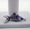 PEN-00007 (7) Blue Enamel Articulated Fish Pendant with Multicolor Details