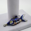 PEN-00007 (9) Blue Enamel Articulated Fish Pendant with Multicolor Details