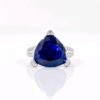 Violet Trillion Cut Sterling Silver Cocktail Ring Size 6
