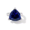 Violet Trillion Cut Sterling Silver Cocktail Ring Size 6