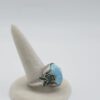 Larimar Cabochon Floral Sterling Silver Ring Size 8.25