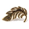 Textured Gold-Tone Feather-Style Leaf Brooch