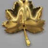 BRO-00033 (1) Vintage Giovanni Gold Tone Textured Leaf Brooch