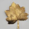 BRO-00033 (2) Vintage Giovanni Gold Tone Textured Leaf Brooch