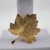 BRO-00033 (5) Vintage Giovanni Gold Tone Textured Leaf Brooch