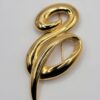 BRO-00040 (1) Vintage Tora Gold Tone Abstract Swirl Brooch