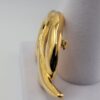 BRO-00040 (10) Vintage Tora Gold Tone Abstract Swirl Brooch