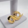 BRO-00040 (14) Vintage Tora Gold Tone Abstract Swirl Brooch
