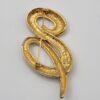 BRO-00040 (2) Tona Polished Gold-Tone Abstract Swirl Brooch