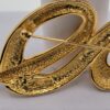 BRO-00040 (6) Vintage Tora Gold Tone Abstract Swirl Brooch