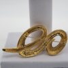 BRO-00040 (7) Vintage Tora Gold Tone Abstract Swirl Brooch